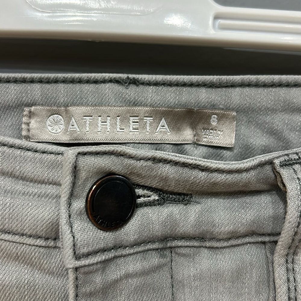 Athleta Sculptek Skinny Jeans Light Grey Denim Pants Size 8 - Picture 2 of 7